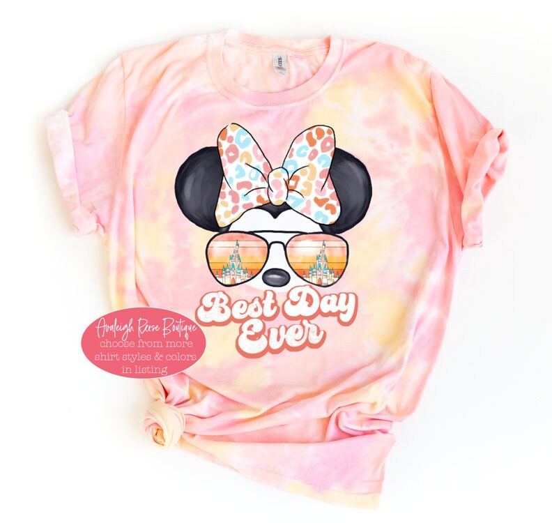 Retro Minnie Face - Best Day Ever Minnie Shirt  - Disney Tie Dye Shirts - Minnie Mouse Shirts