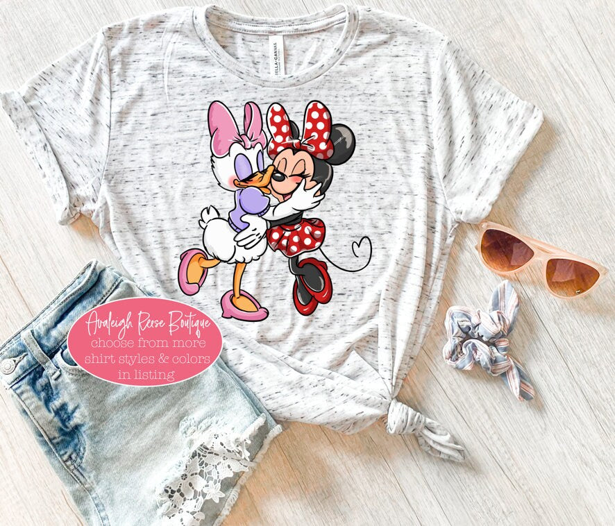 Minnie and Daisy Face - Best Friends Disney Shirt  - Disney Family Shirts - Minnie Mouse and Daisy Duck Shirts