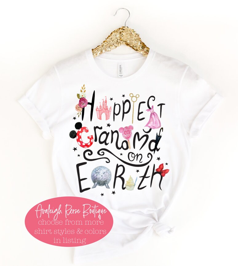 Happiest Grandma on earth, Disney Family Tees, Grandma Disney Shirts