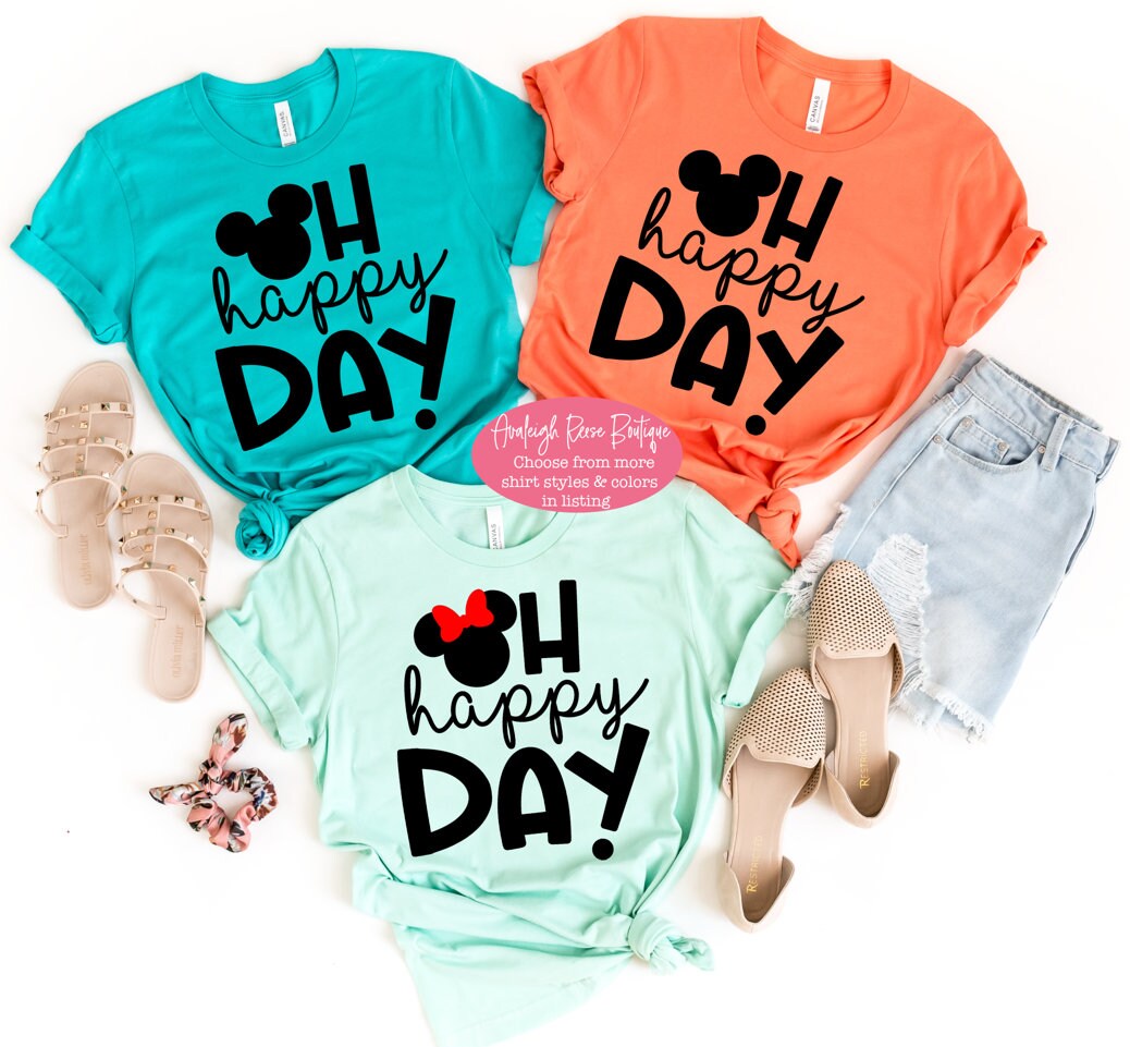 Oh Happy Day - Mickey Shirt  - Disney Family Shirts - Minnie Ears