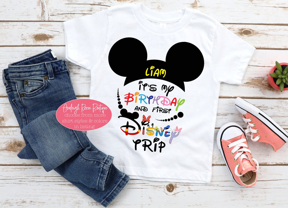 Disney Trip Shirts - First Birthday and Trip Shirts - Personalized Birthday Disney First trip