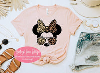 Retro Minnie Leopard Face - Safari Minnie Ears Shirt  - Disney Animal Kingdom Family Shirts - Retro Minnie Ears