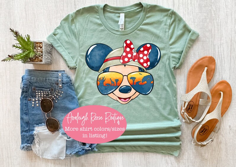 Retro Minnie Safari Face - Safari Minnie Ears Shirt  - Disney Animal Kingdom Family Shirts - Retro Minnie Ears