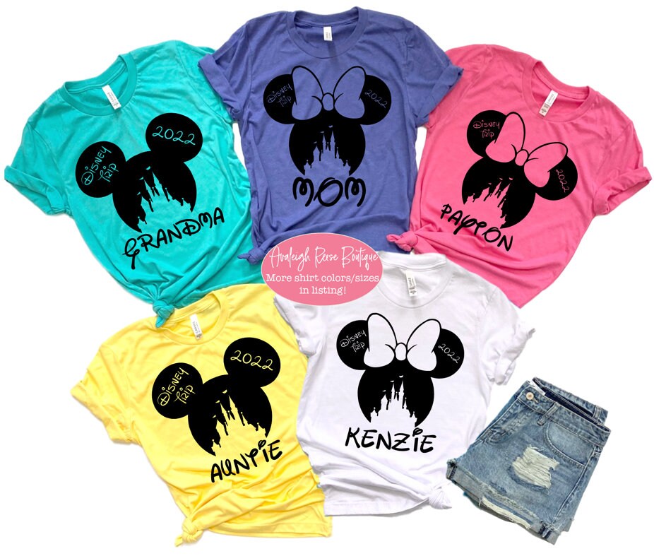 Disney Matching Shirts  Mickey Ears Castle  - Disney Family Shirts - Matching Family Shirts Personalized Disney Shirts