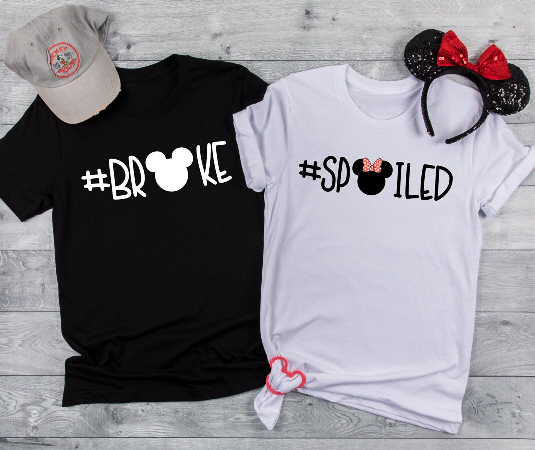 Broke #Spoiled Shirts Disney Couples Shirts