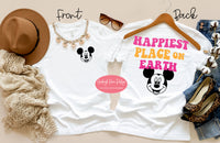 Happiest Place on Earth Mickey Shirt  Disney World Shirts Front and Back Design