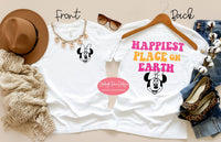 Happiest Place on Earth Minnie Shirt  Disney World Shirts Front and Back Design