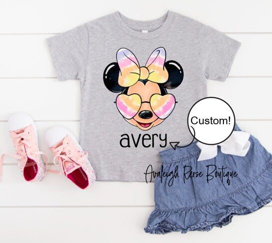 Custom Minnie Mouse Shirt  Tie Dye Minnie Mouse Shirts  Personalized Disney Shirts