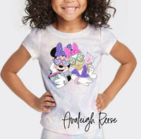 Infant and Toddler Retro Minnie and Daisy Face - Best Friends Minnie and Daisy Shirt  - Disney Tie Dye Shirts