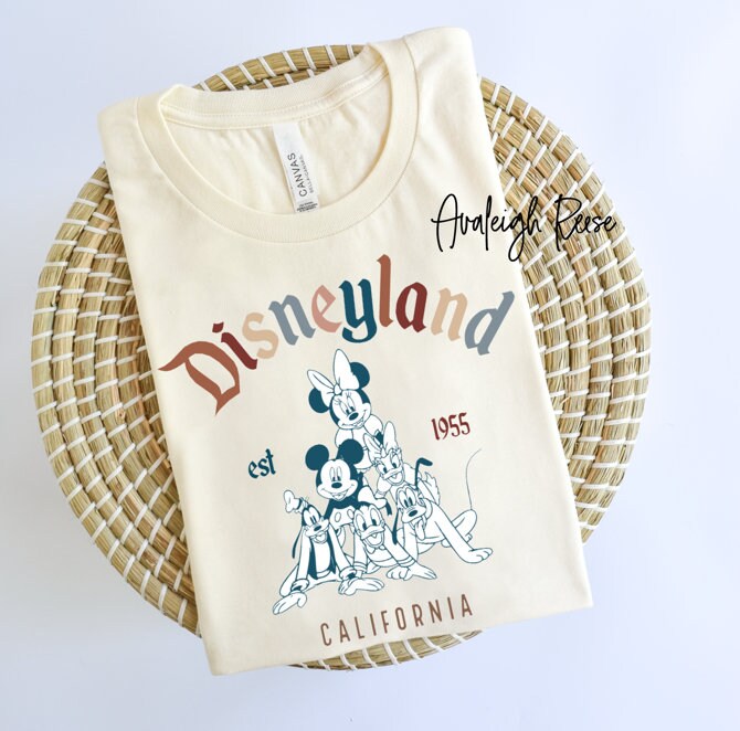 Retro Mickey And Friends Disneyland Est 1955 T-shirt, Disneyland Shirt, 2023 Family Vacation Shirt, Magic Kingdom, Minnie Donald Pluto Shirt