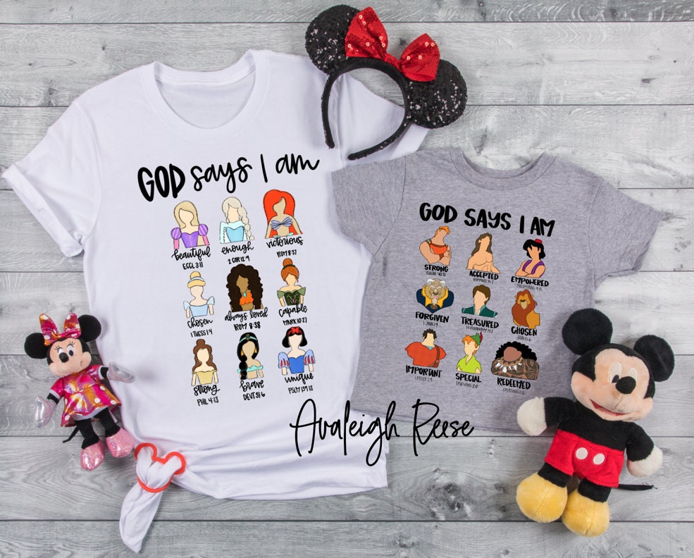 Disney Religious shirt, God Says I Am, Disney Princess Bible Verses,Faith Shirt, God says I am,Faith Gift Shirt,Disney Princess Shirt