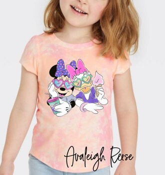 Infant and Toddler Retro Minnie and Daisy Face - Best Friends Minnie and Daisy Shirt  - Disney Tie Dye Shirts