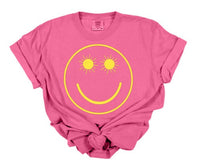 Summer Sun Smiley T-shirt, Summer Retro Shirt, Vintage Beach Summer, Oversized Summer Vintage Tee