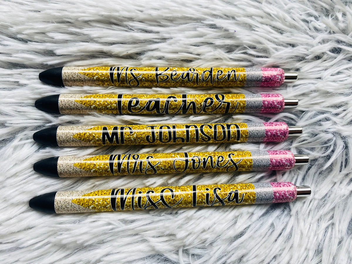 Personalized Vinyl Wrapped Pens - Ink Joy Pens - Teacher Pens - School Pens