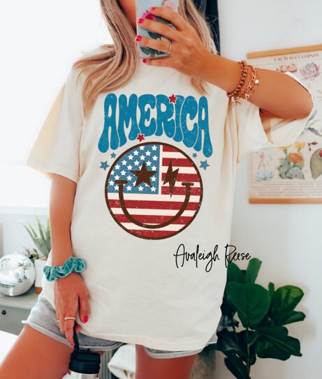 Retro America Shirt, Comfort Color Oversized Tshirt, July 4th, Beach Shirt, Lounge Comfort Shirt, Weekend Lake Shirt, Funny Graphic Tee