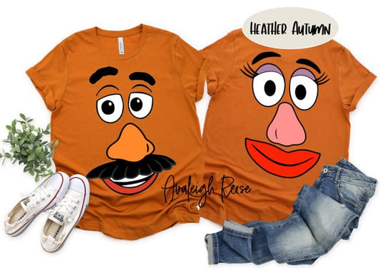 1 piece your choice of Mr Potato and Ms Potato Heads Inspired Couples Matching Shirt, Mr Potato and Ms Potato Shirt, Halloween Couple Shirt