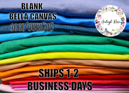 Blank Bella Canvas Tees, 3001 and 3001CVC Blank T-Shirts for Sublimation, Screen Print, HTV
