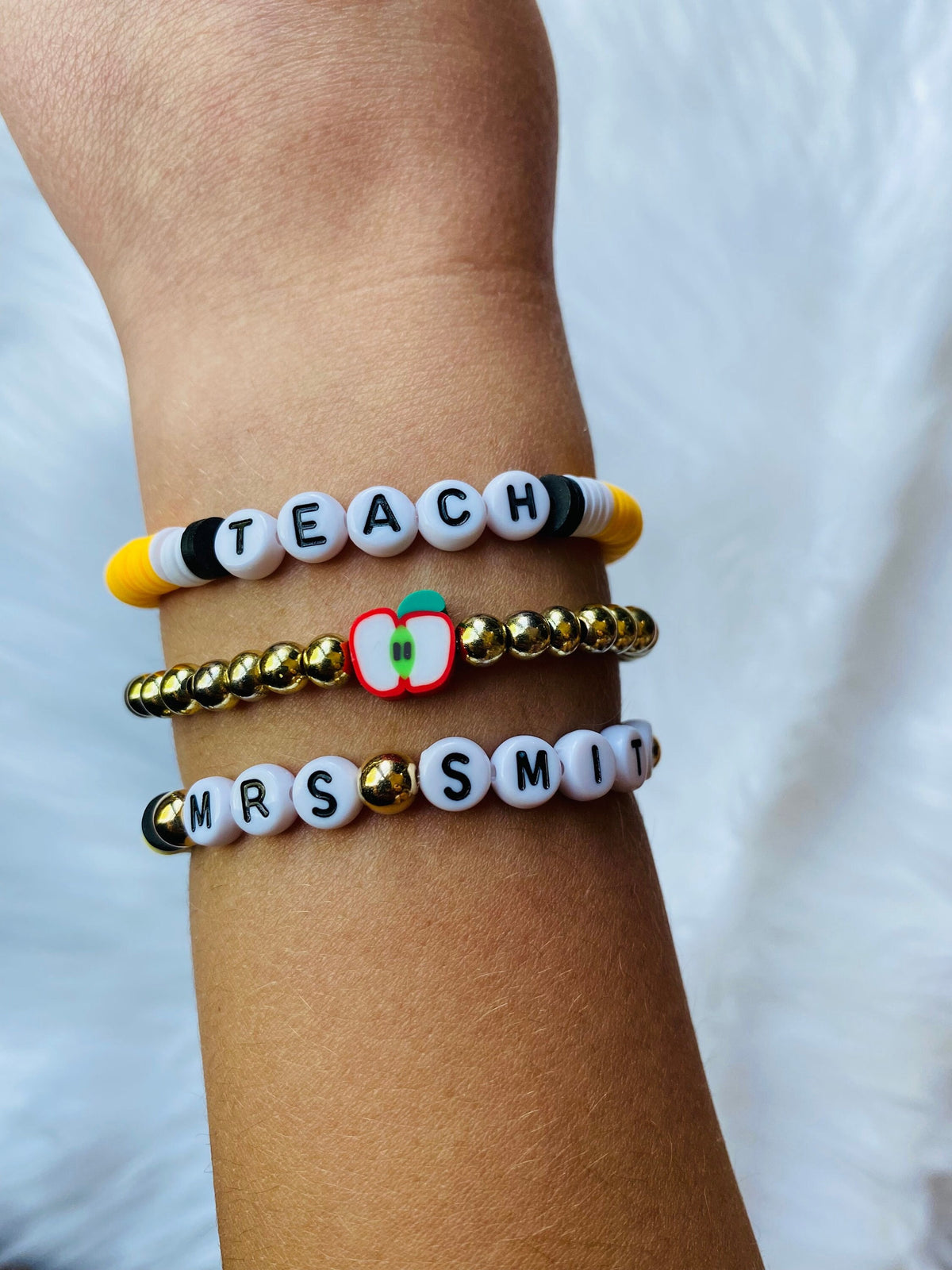 PERSONALIZED Back to School Teacher gift Bracelets, Teacher Bracelet, Teacher Appreciation Gifts, TEACHER GIFTS Pencil Bracelet Stacks