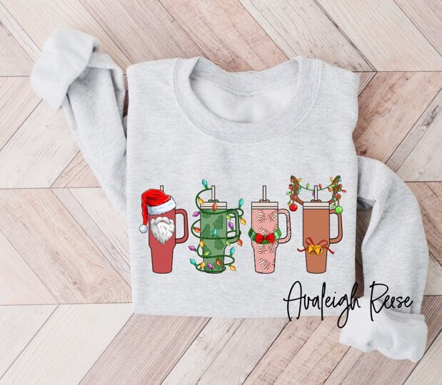 Retro Obsessive Cup Disorder Christmas Sweatshirt, OCD Lover Christmas Shirts, Funny Christmas Cup Sweatshirt Gifts for her