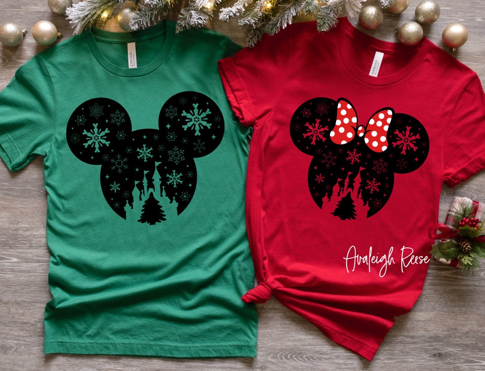 Disney Christmas Shirts, Matching Disney Shirts, Minnie Mickey Head Christmas Shirt, Family Christmas Shirts