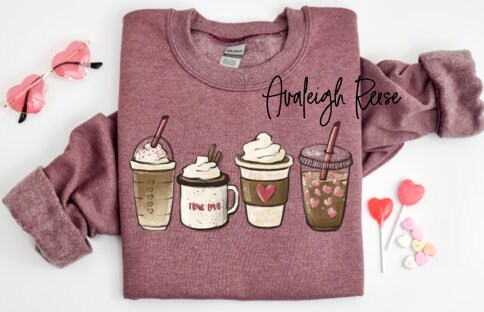 Valentine Coffee Sweatshirt, Coffee Lover Shirt, Valentine's Day Gift, Women's Valentine Crewneck Sweater, Coffee Is My Valentine Sweatshirt