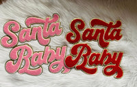 READY TO SHIP Santa Baby Chenille Patch Iron On Patch  Christmas Shirt Patch