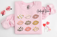 Lips Shirt, Valentines Lips Tshirt, Valentine's Day Kiss Tee, Gift For Girlfriend, Leopard Women Lipsense Outfits