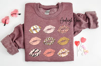 Lips Shirt, Valentines Lips Tshirt, Valentine's Day Kiss Tee, Gift For Girlfriend, Leopard Women Lipsense Outfits