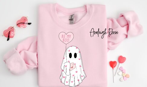 Valentines Ghost Sweatshirt,Cute Ghost Sweater,Spooky Valentine ,You are my Boo Valentine,Valentines Day Gift, XOXO Sweatshirt