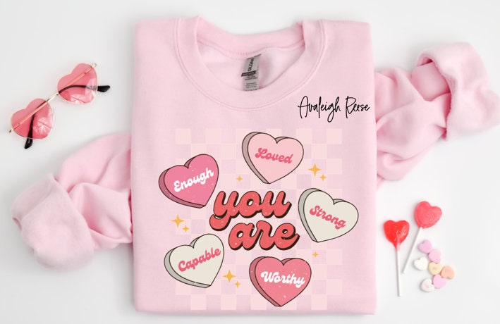 Cute Teacher Valentine Sweatshirt, Retro Heart Sweatshirt, Women's Valentines Day Sweatshirt, Love Valentine Sweatshirt