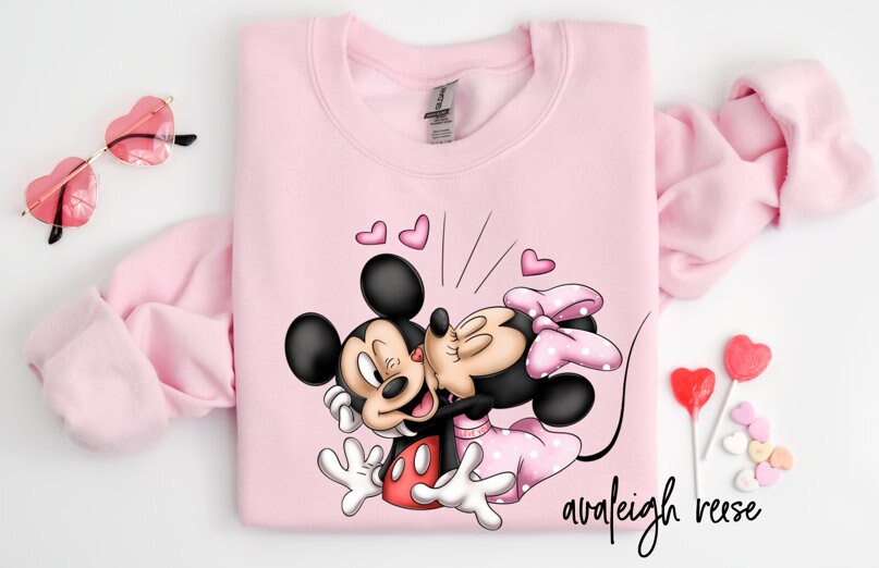 Vintage Mickey and Minnie Sweatshirt, Disney Valentines Day Sweatshirt, Disney Valentine's Day Shirt, Mickey Minnie Valentine Shirt