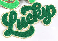 SHIPS SAME DAY Lucky Chenille Patch Iron On Patch  St. Patricks Day Shirt Patch