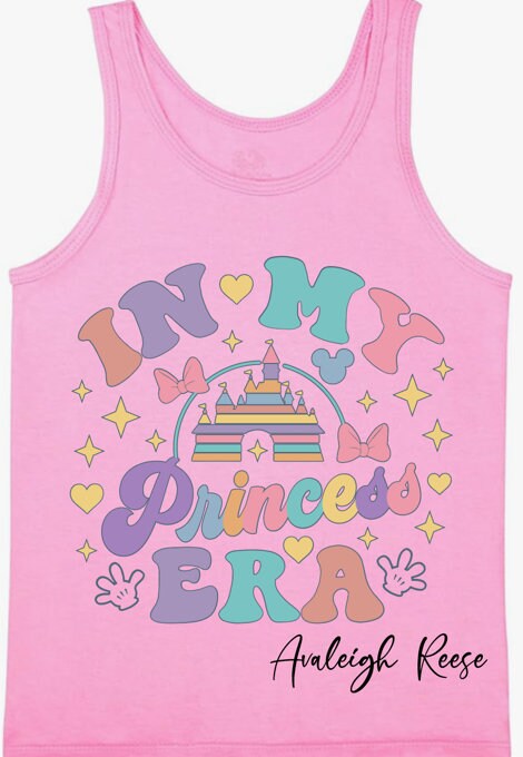 In My Princess Era Tank, Girls Disney Princess Shirt, Colorful Disneyland Princess Shirt, Girl's Disney Shirt, Disney World Princess Tanks