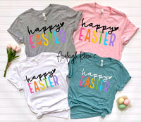 Happy Easter Shirt - Matching Easter Shirts - Cute Easter Tee - Colorful Easter Shirts for Women and Youth and Family