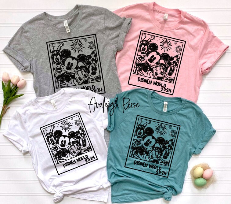 Disney Gang Polaroid Shirts - Mickey and gang Shirts  - Disney Family Trip Shirts - Trendy Unisex Tees