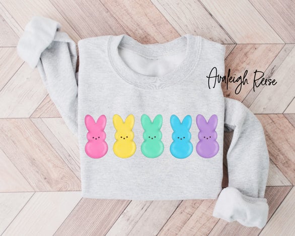 Comfort Colors® Adult shirts Easter Bunny Peeps Sweatshirt, Easter Shirt, Cute Easter Gift, Kids Easter Toddler, Peeps Shirt