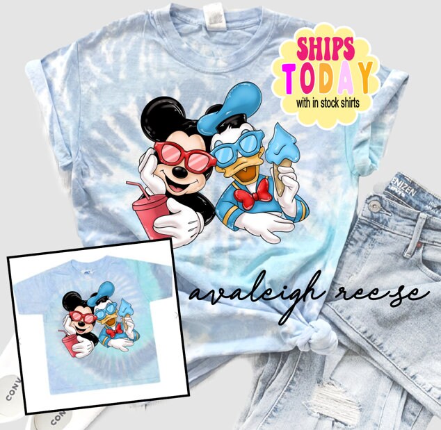 Mickey and Donald T-shirt, Disney Matching Shirts, Tie Dye T-shirt, Matching Shirts, Mama and me outfit, Mickey and Donald Besties