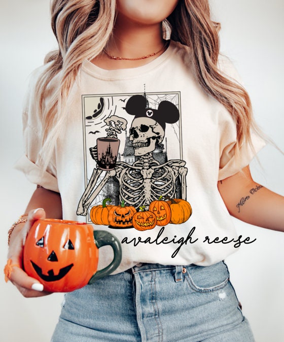 Mickey Skeleton Coffee Disney Halloween Shirts, Halloween Shirt, Disney Pumpkin Halloween Shirts, Disneyland Shirts, Disneyworld Shirt