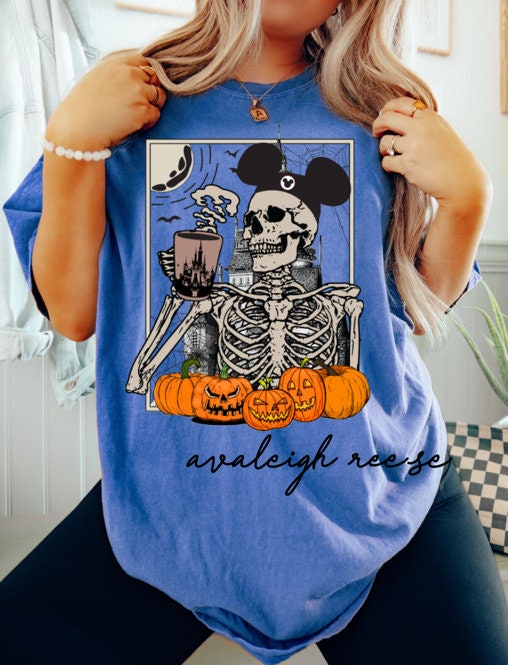 Mickey Skeleton Coffee Disney Halloween Shirts, Halloween Shirt, Disney Pumpkin Halloween Shirts, Disneyland Shirts, Disneyworld Shirt