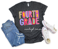 Fourth Grade Teacher Shirt, 4th Grade Teacher Team Shirts, Fourth Grade Crew, Black Leopard Teacher Tees, Fourth Grade Squad