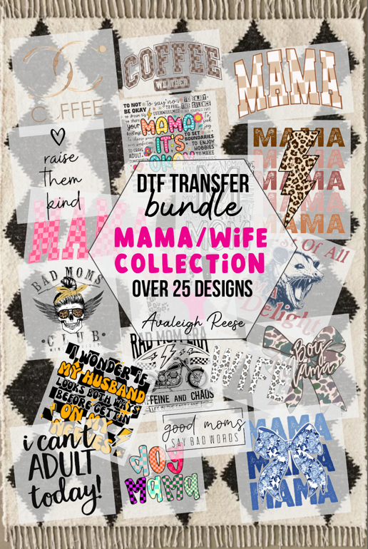 Wife/Mama Bundle - DTF Transfer - Set of 28