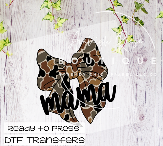 Mama Camo Bow -Dark DTF Transfer