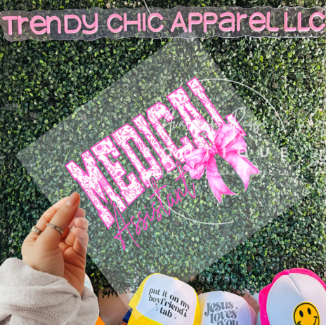 Medical Assistant  Pink Floral DTF Transfer