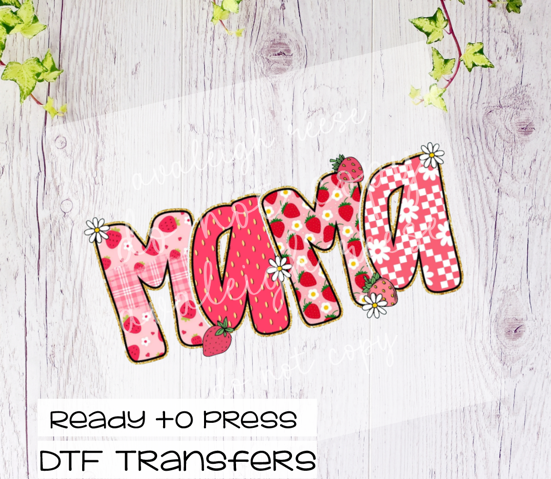 Mama Strawberry  DTF Transfer