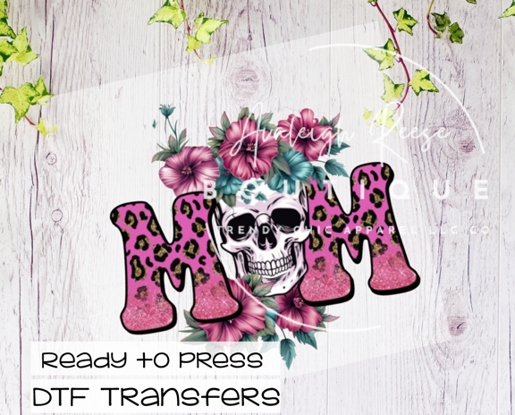 Mama Floral Skull DTF Transfer