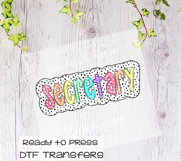 Secretary Dalamation Dots DTF Transfer