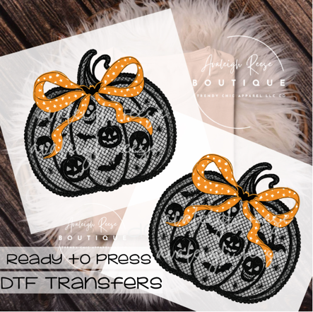 Lace Pumpkin Striped Transfer