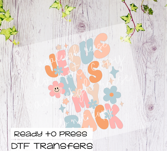 Jesus Has My Back DTF Transfer