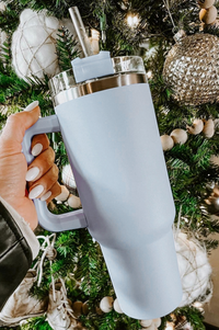 READY TO SHIP | 40 Oz. Stainless Steel Double Insulated Cup with Handle and Straw