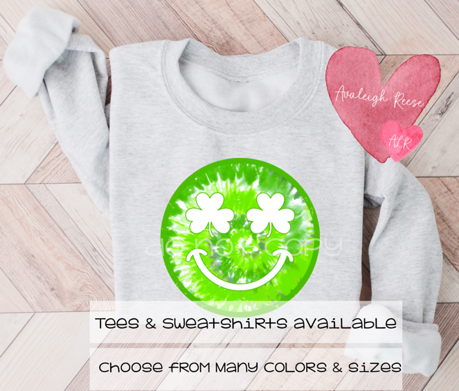 Tie Dye Shamrock Smiley Tees & Sweatshirts